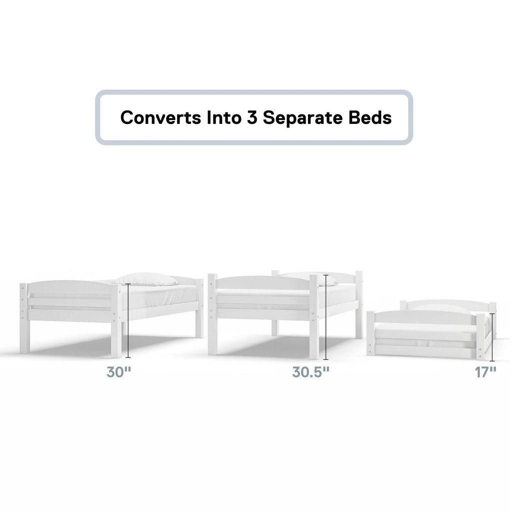 White Triple Twin Bunk Bed F24885