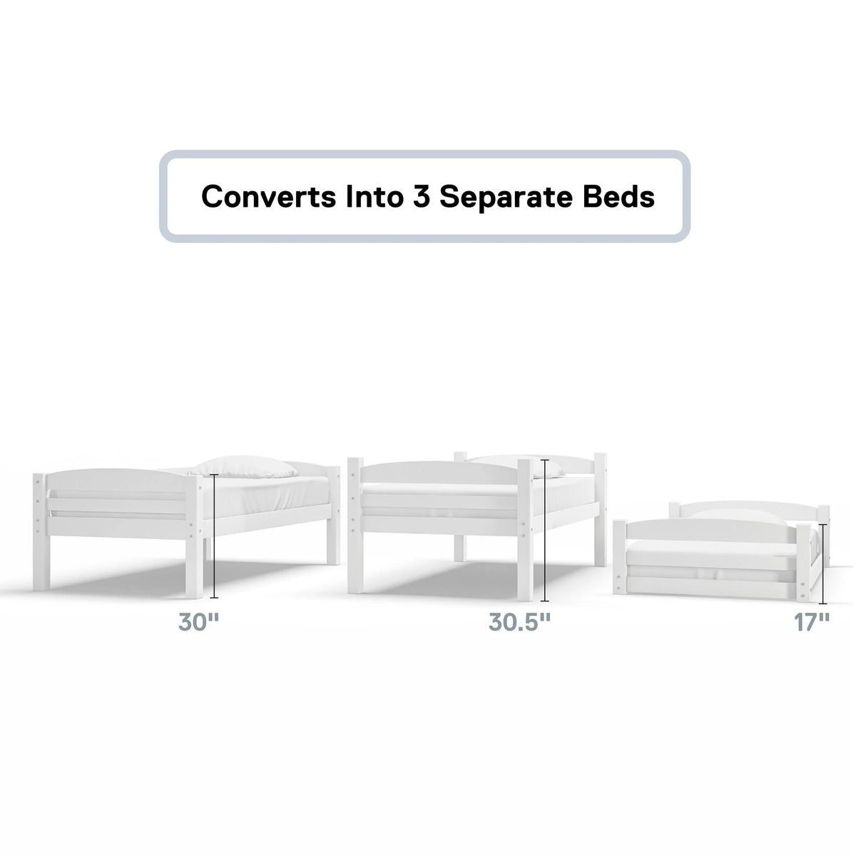 White Triple Twin Bunk Bed F24885