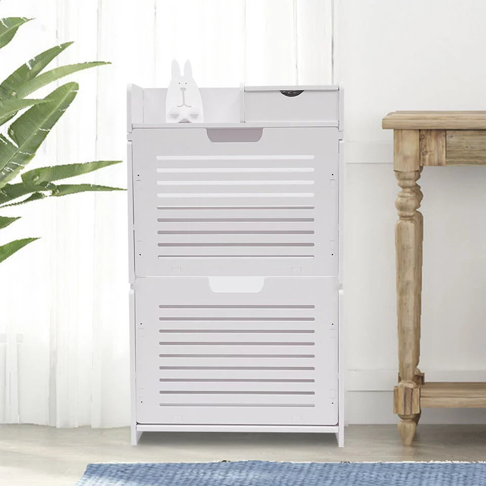 White Slim PVC Shoe Rack Organizer F53706