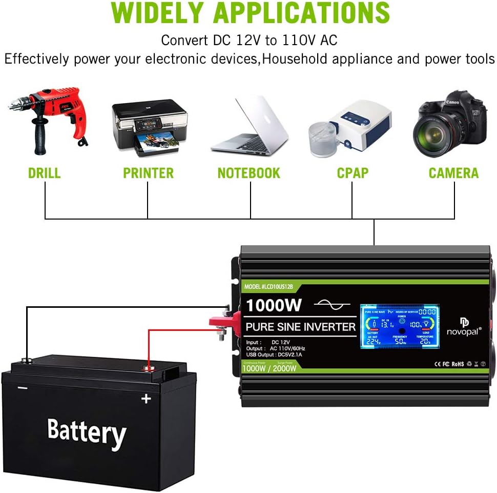 1000 Watt Pure Sine Wave Power Inverter L501