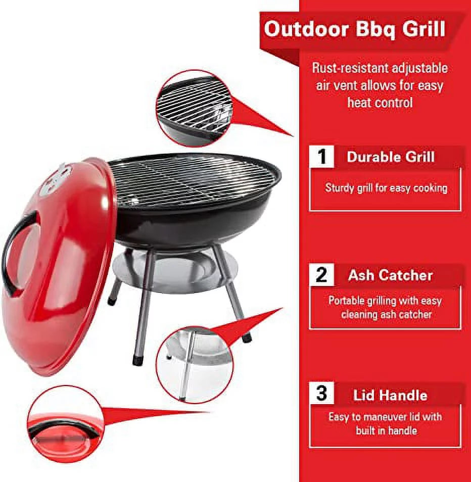 Charcoal BBQ Grill Round with Legs N489