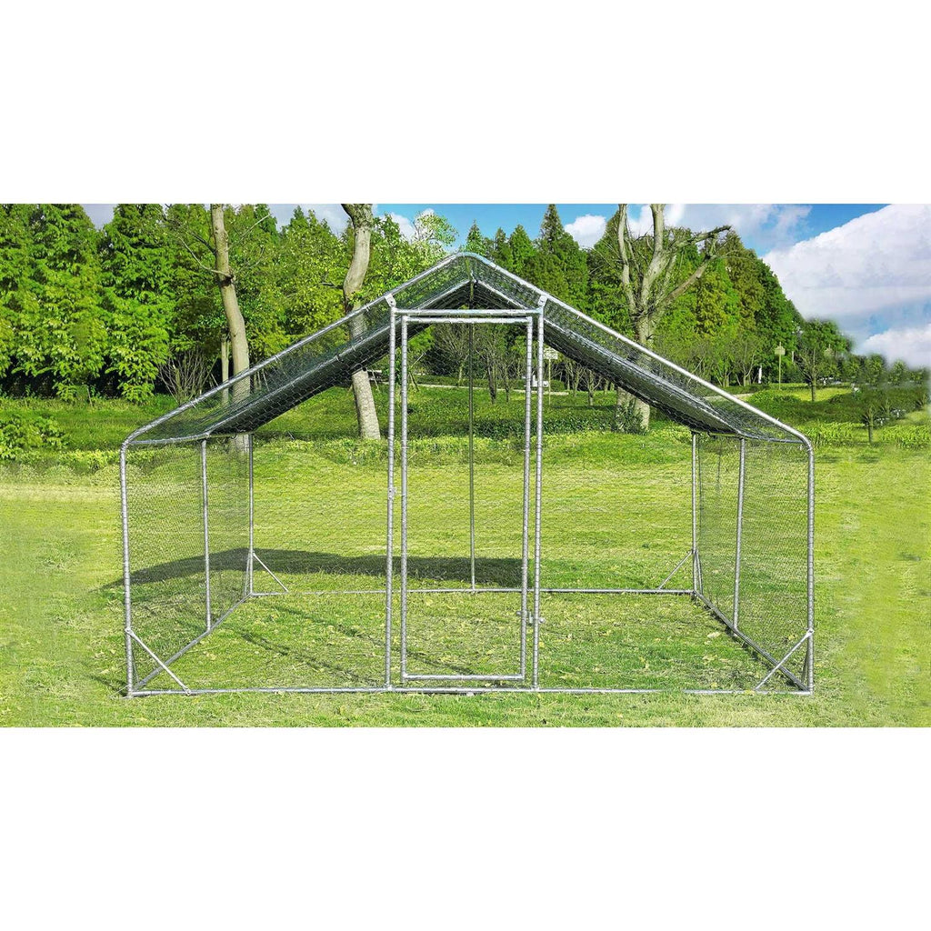 Large Metal Chicken Coop with Water-Resident Wire Mesh W283653