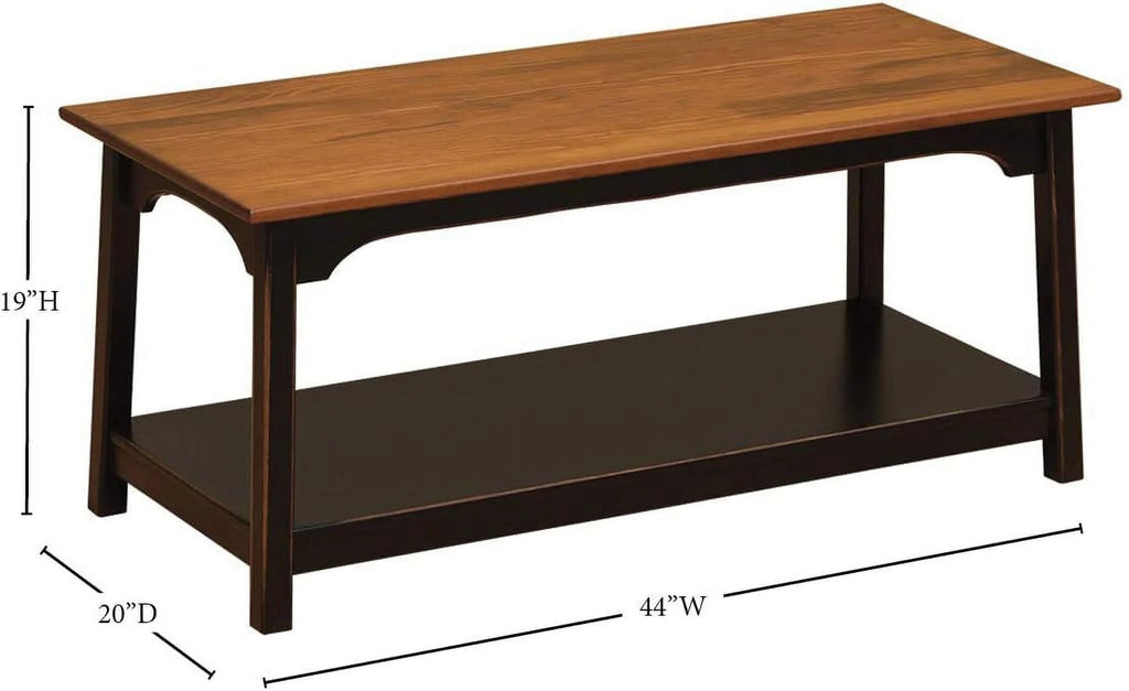 Black 2 Tier Wood Coffee Table H35119