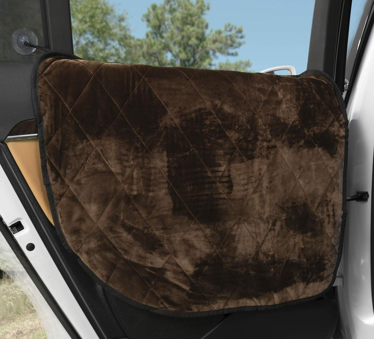 Velvet Car Door Protector, Washable Waterproof, Set of 2 London Grey N439397