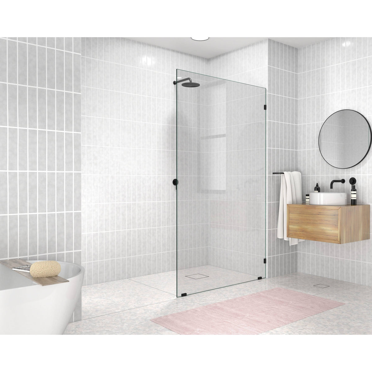 Frameless Shower Door Matte Black G971850