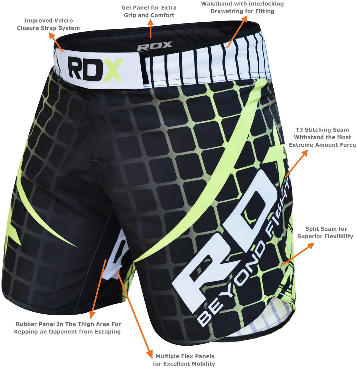 Green X-Small MMA Stretch Shorts C543