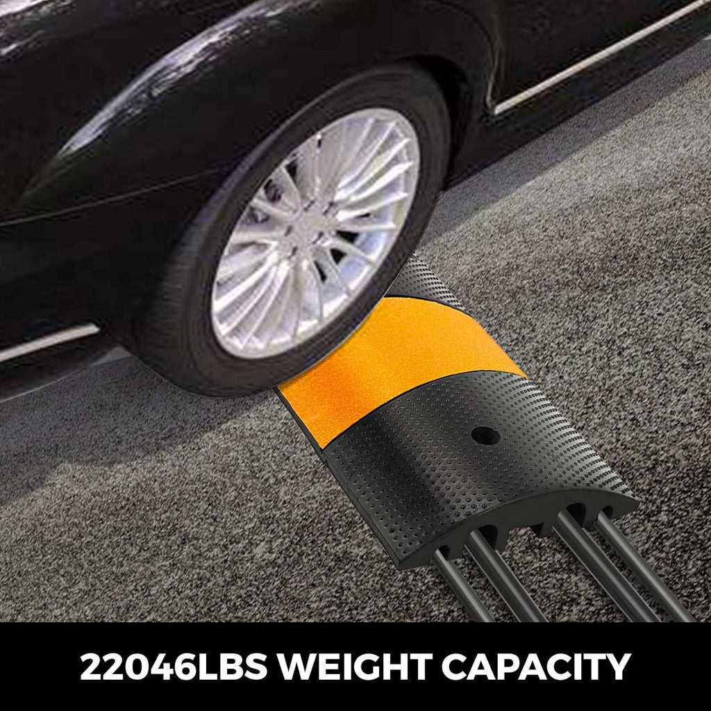 6 Ft Heavy Duty 2-Channel Rubber Cable Protector Ramp U1304