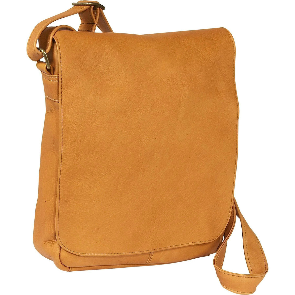 Tan Leather Over-Shoulder Flap Bag T585897