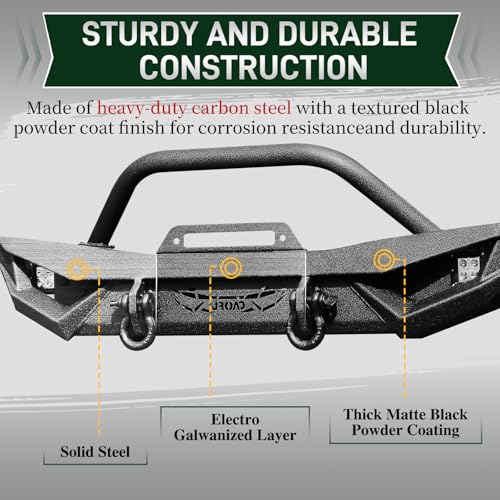 Front Bumper with LED Lights, 2 x D-Rings, Winch Plate H88874
