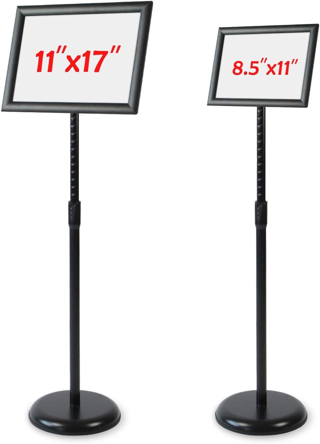 Black Pack of 2 Adjustable Aluminum Floor Standing Sign Holder D60075