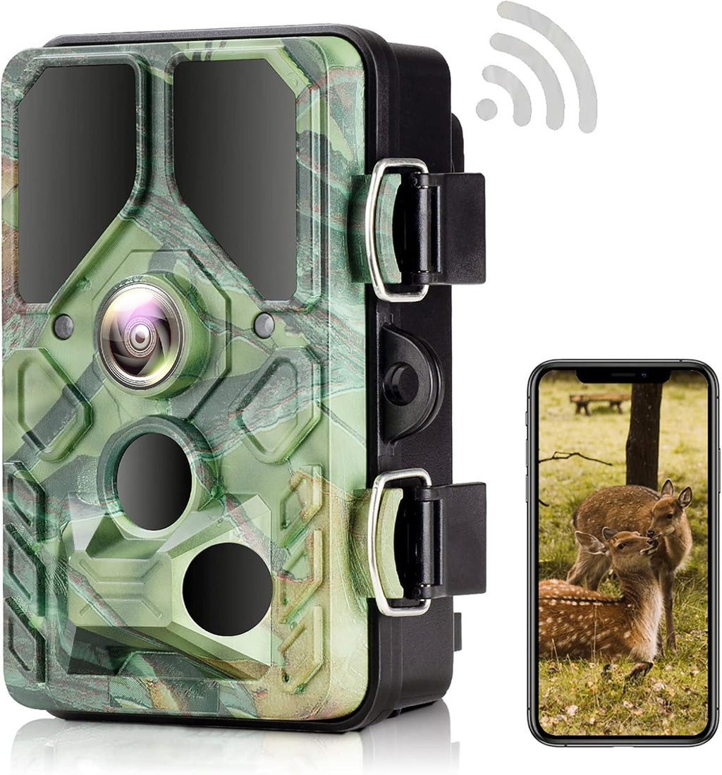 WiFi Trail Camera with Night Vision 65FT Motion Activated IP66 Waterproof Hunting Camera T98427