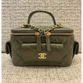 Dark Green Vanity Bag With Strap Q573353