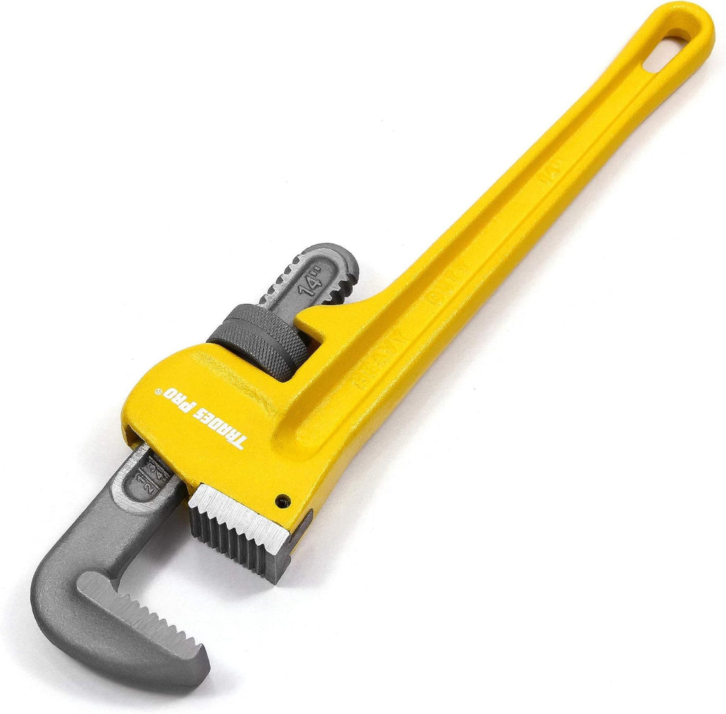 14-Inch Heavy Duty Pipe Wrench, Yellow - Pack of 2 M284788