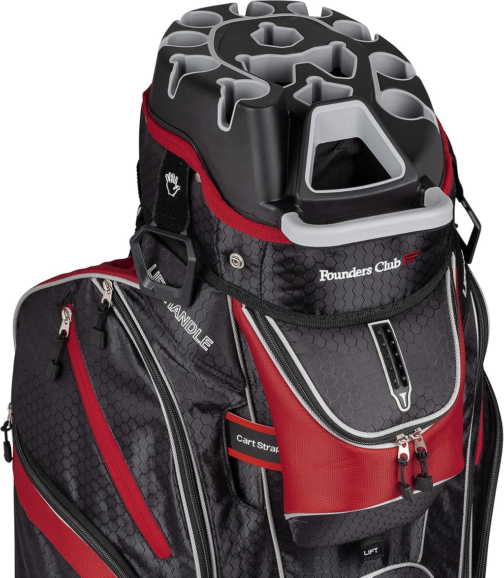 14 Way Cart Bag with Organizer Divider Top (Black Red) B924216