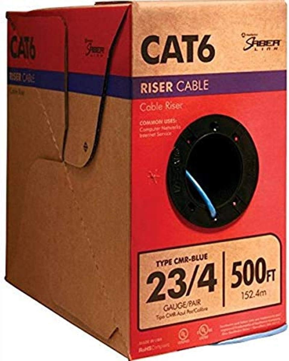 Category 6 Blue Cable 23AWG 4 Pairs 500 Feet O44615