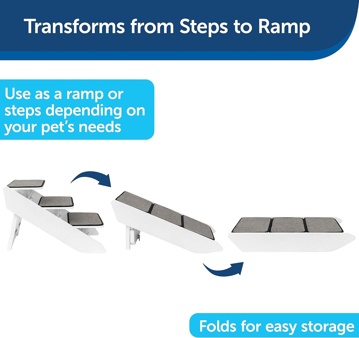 Foldable Nonslip Pet Ramp with Stairs E775