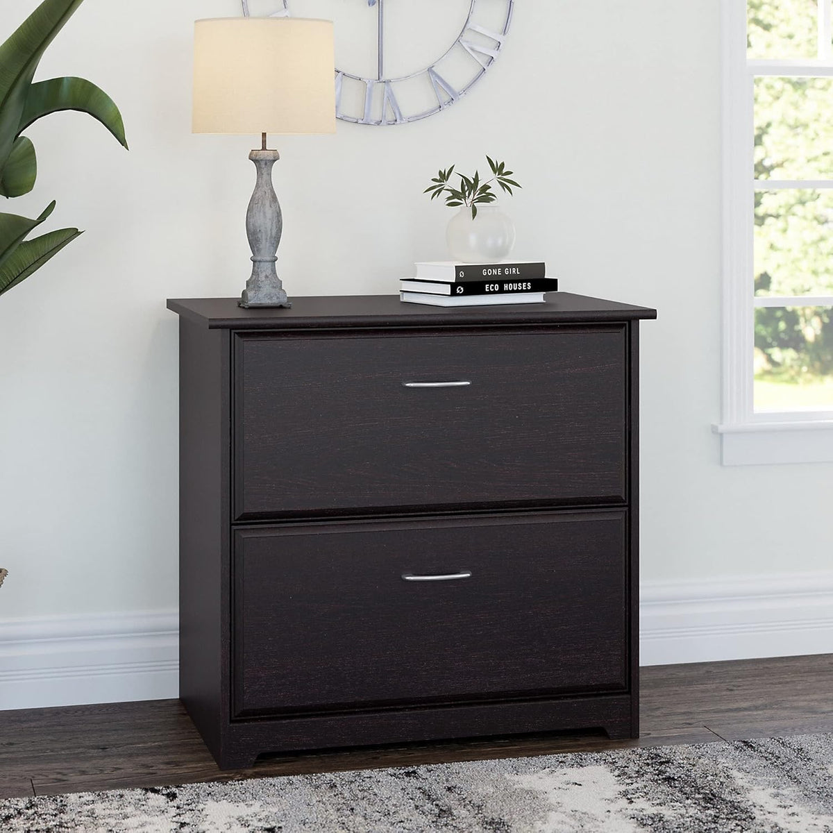 Espresso Oak 2 Drawer Lateral File Cabinet A78048