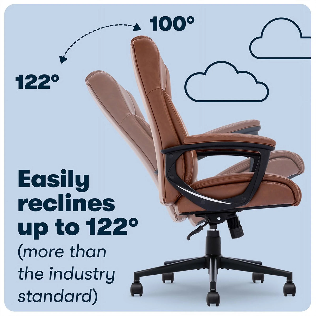 Executive Office Chair Cognac Bonded Leather A120