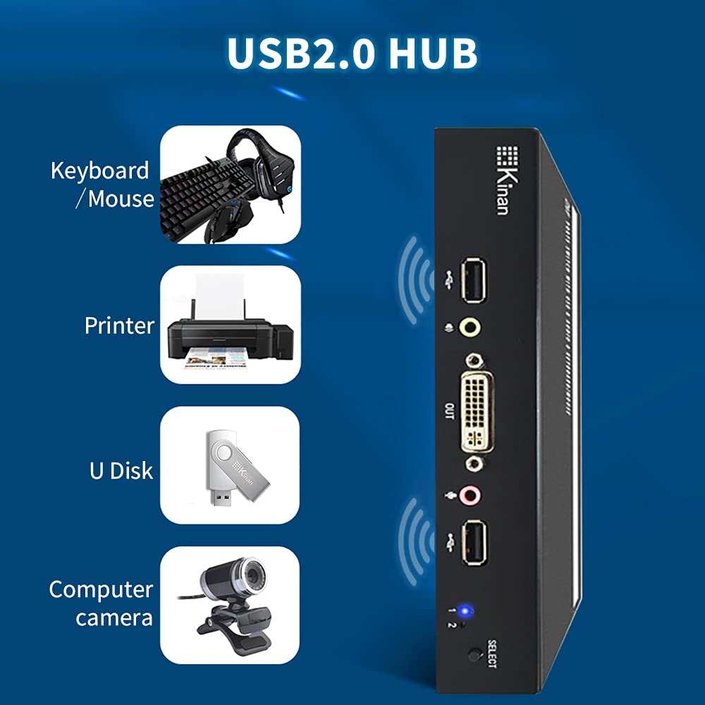 2 Port DVI KVM Switch with Cables, USB Powered, 1920 x 1200@60Hz X72718