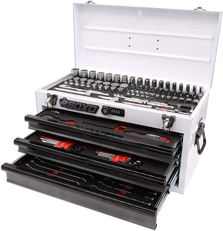 133-Piece Metric Tool Set with 3-Drawer Toolbox X44164