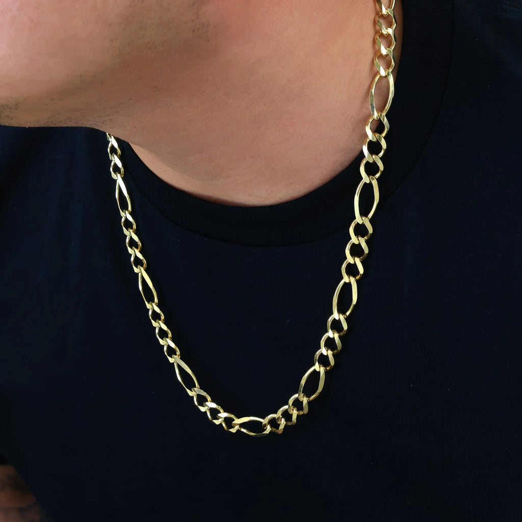 14k Yellow Gold Solid Figaro Chain Link Necklace 18" - 30" N3821