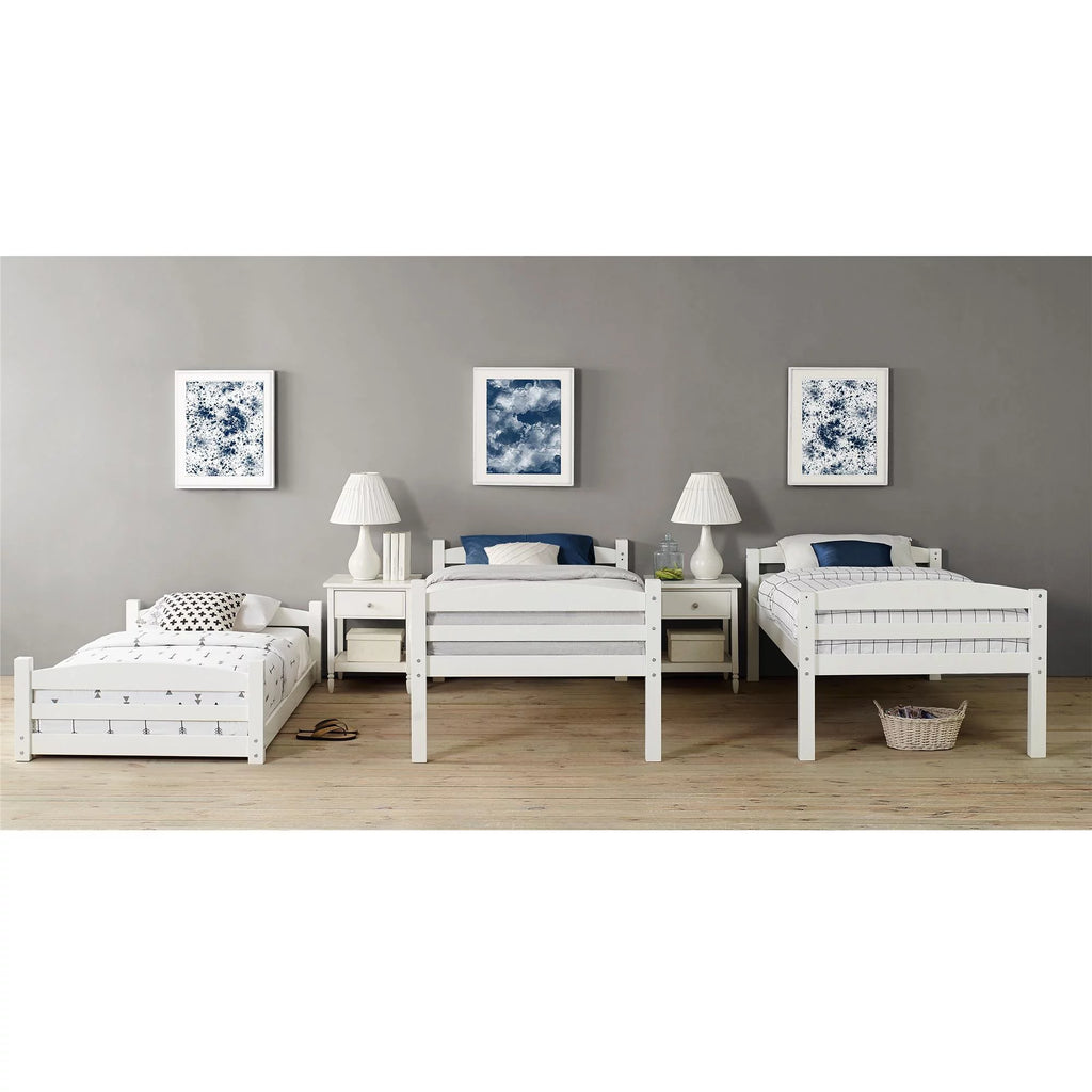 White Triple Twin Bunk Bed F24885