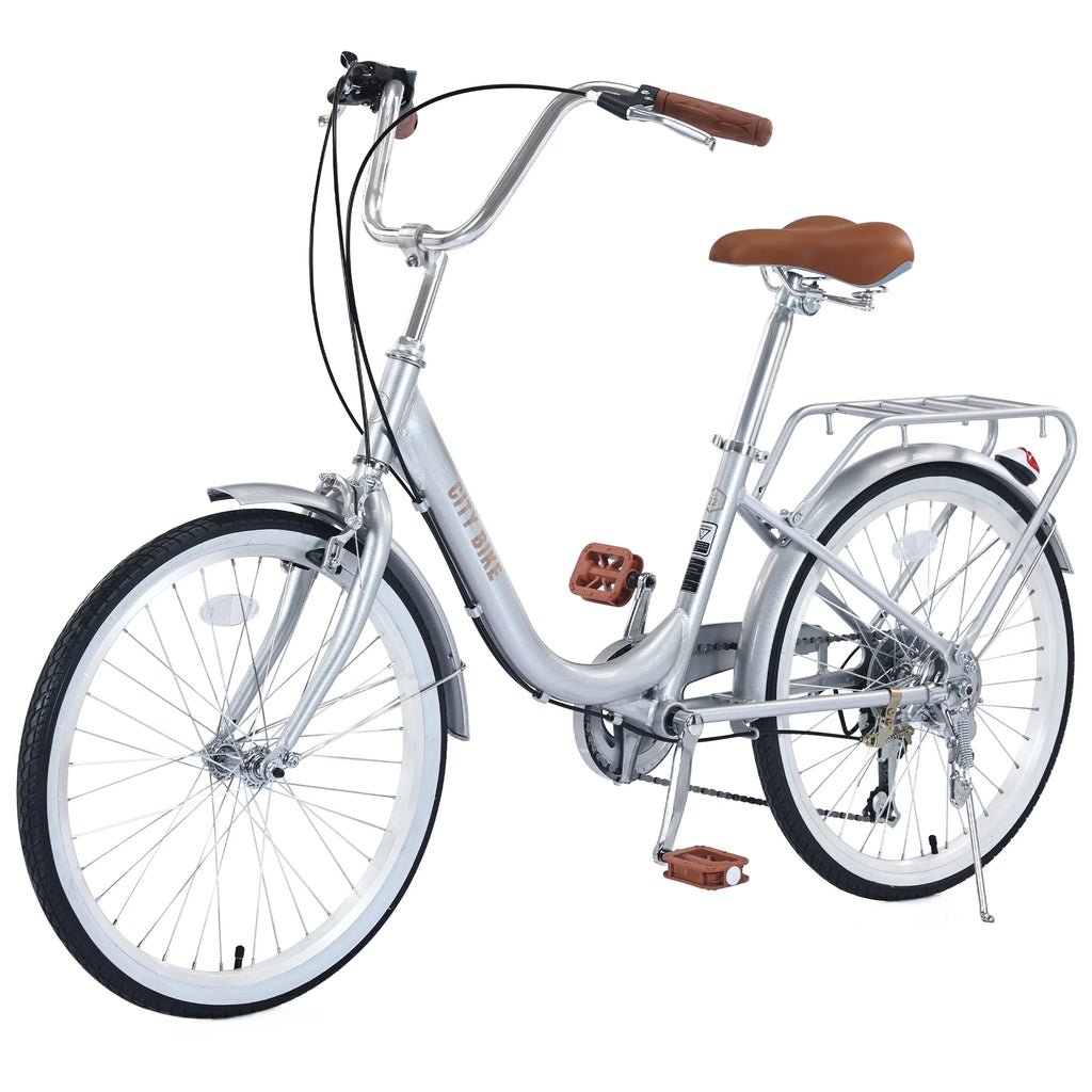 22 Aluminum Alloy 7 Speed Purple City Bike C159906