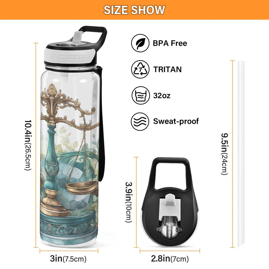 32oz Tritan Leakproof Clear Sports Water Bottle H61858
