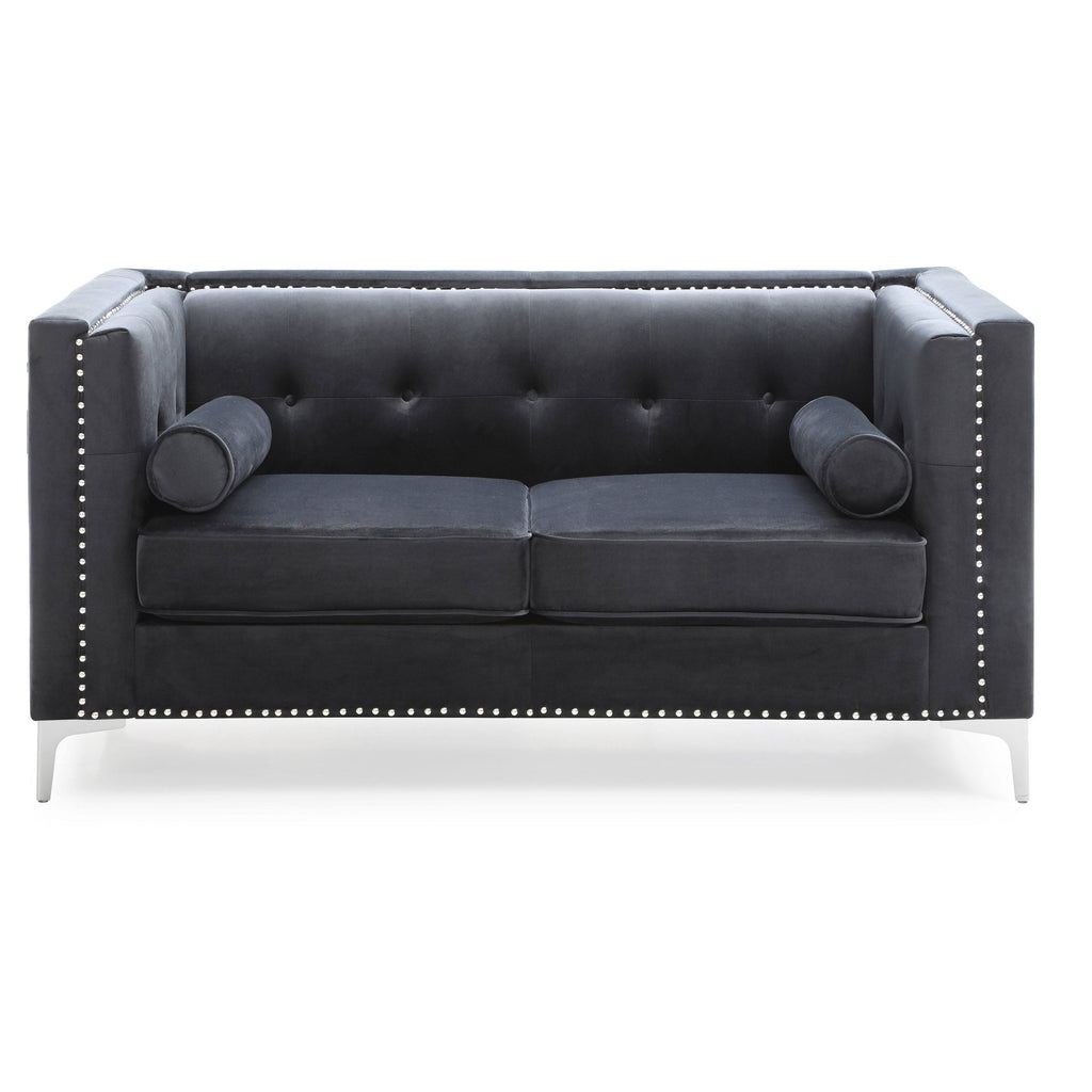 Velvet Tufted Loveseat V2991