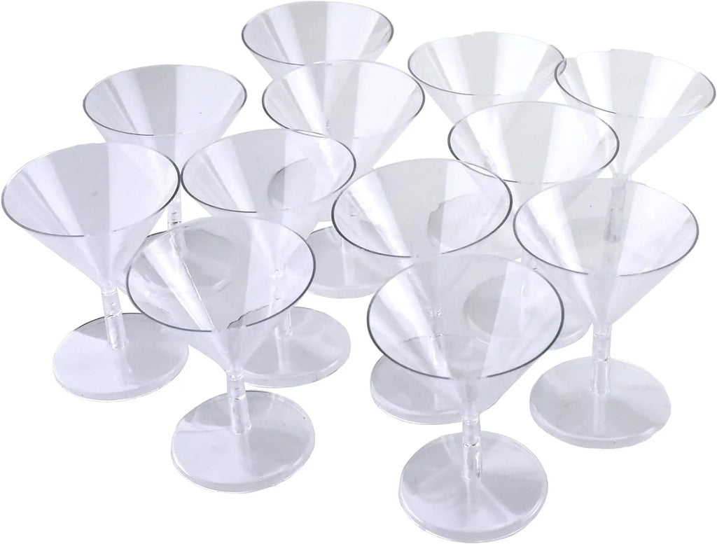 12-Count Clear Plastic Martini Glasses X187