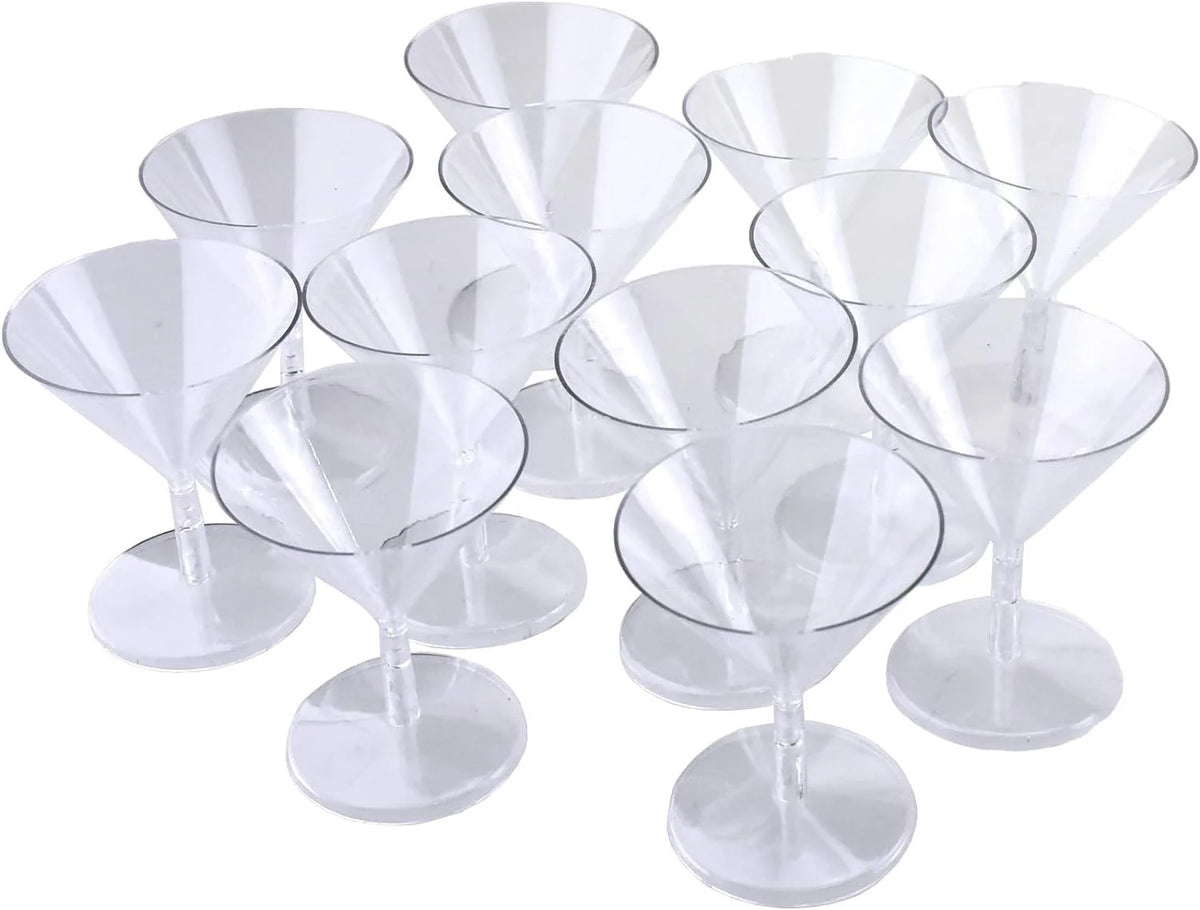 12-Count Clear Plastic Martini Glasses X187