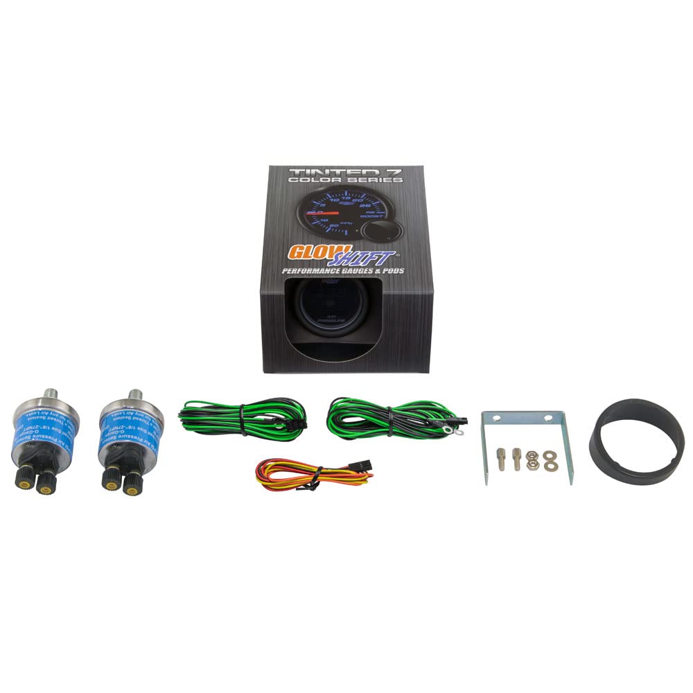 Tinted 7 Color Dual Digital 220 PSI Air Pressure Gauge Kit with 2 Electronic Sensors Y5470