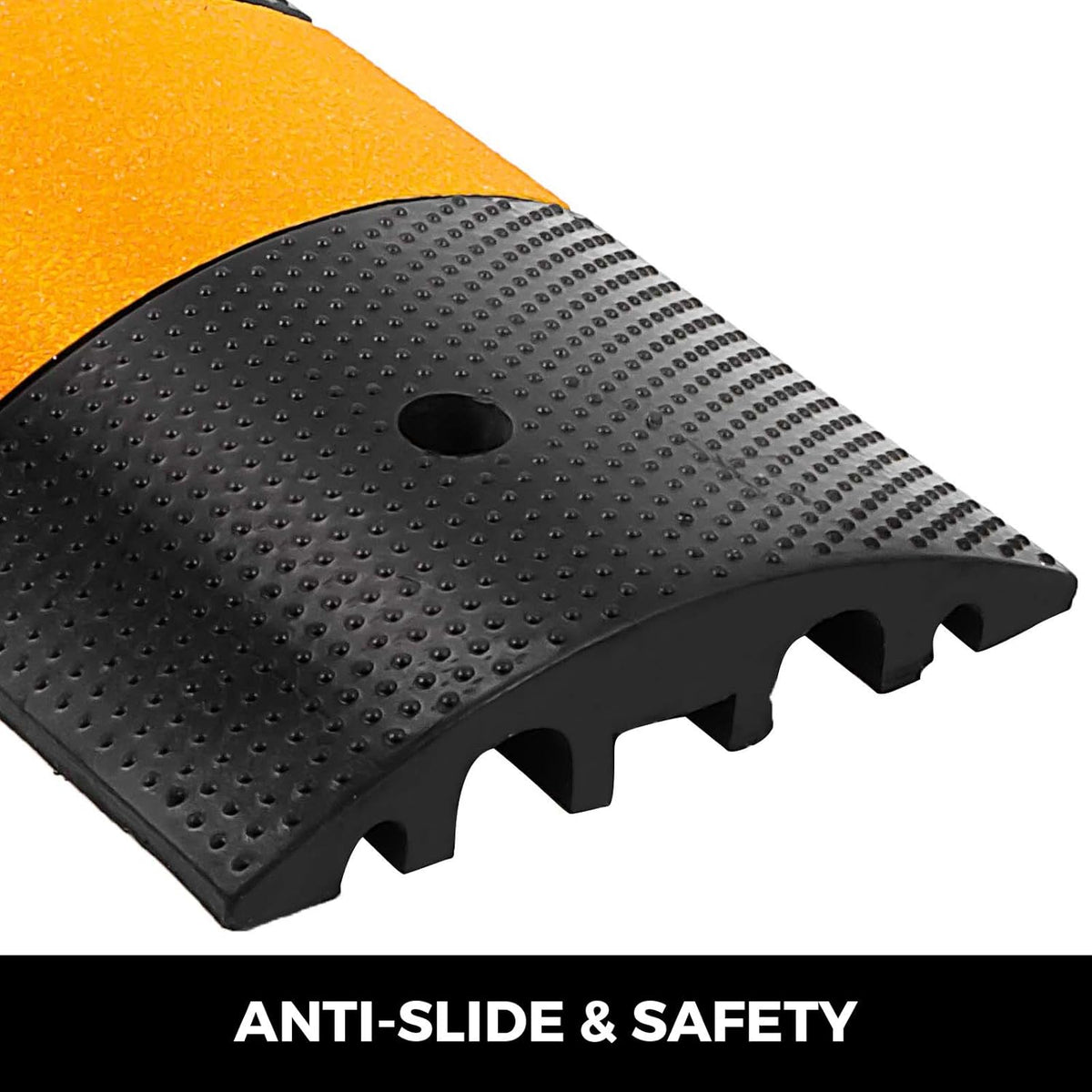 6 Ft Heavy Duty 2-Channel Rubber Cable Protector Ramp U1304