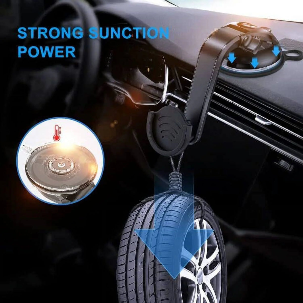 Suction Cup Phone Holder with 360 Rotation - Black Z9612