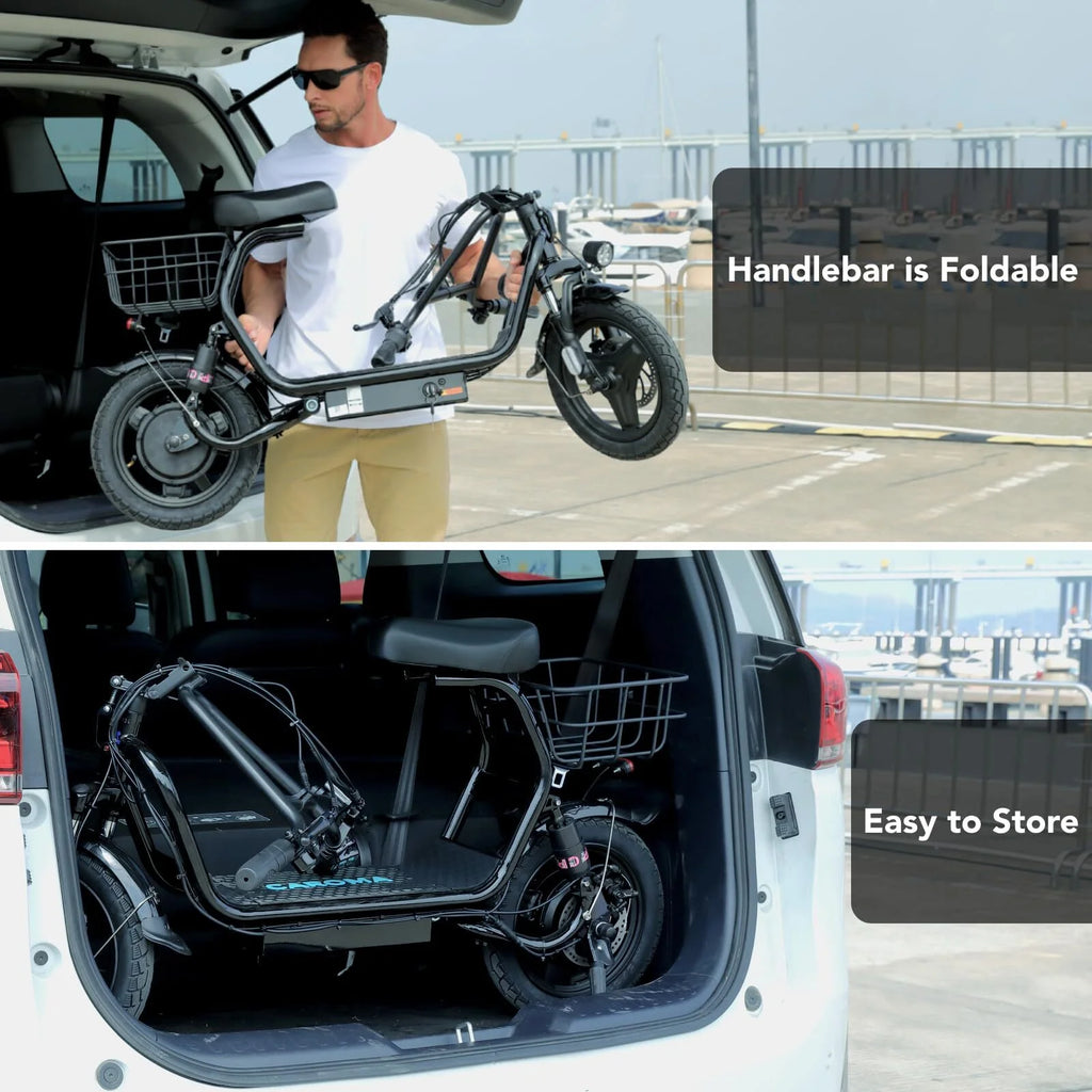 Black 500W Electric Scooter with Seat, 14" Tires, 20 MPH Max, 15 Miles Range R977719