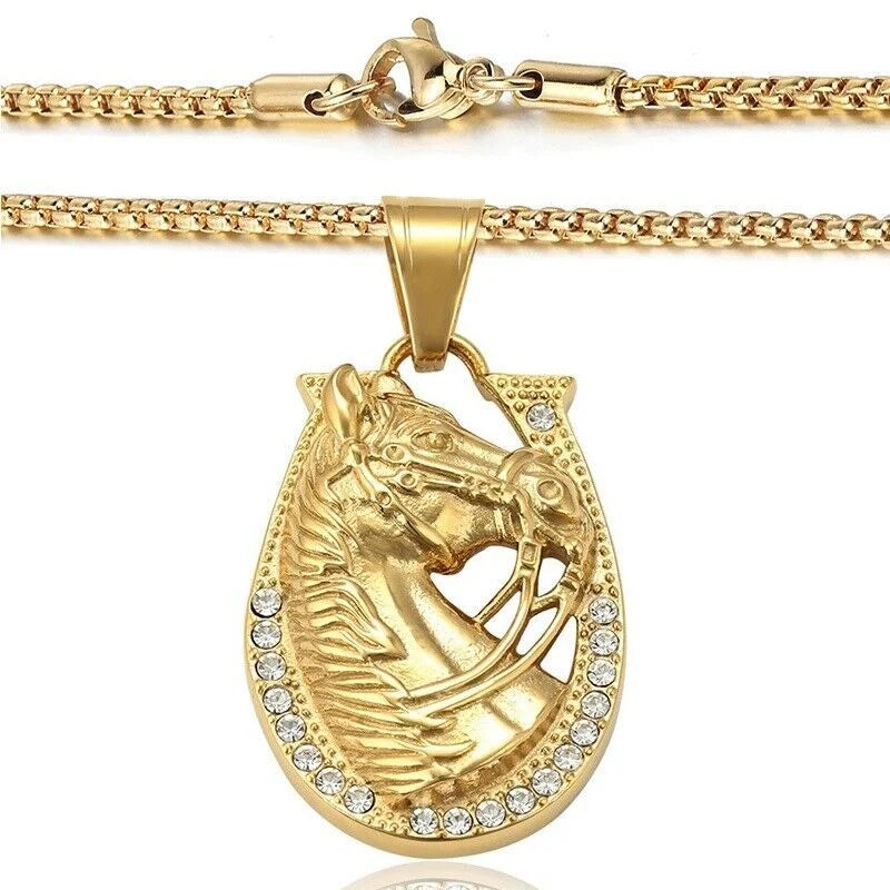 18k Gold Filled Over Silver Mens Pendant Necklace S308084
