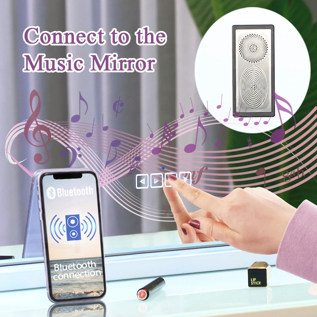 White Metal Vanity Mirror with Lights H469665