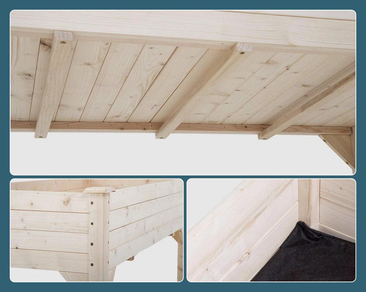 48x24x30in Elevated Wood Planter Garden Bed J4375