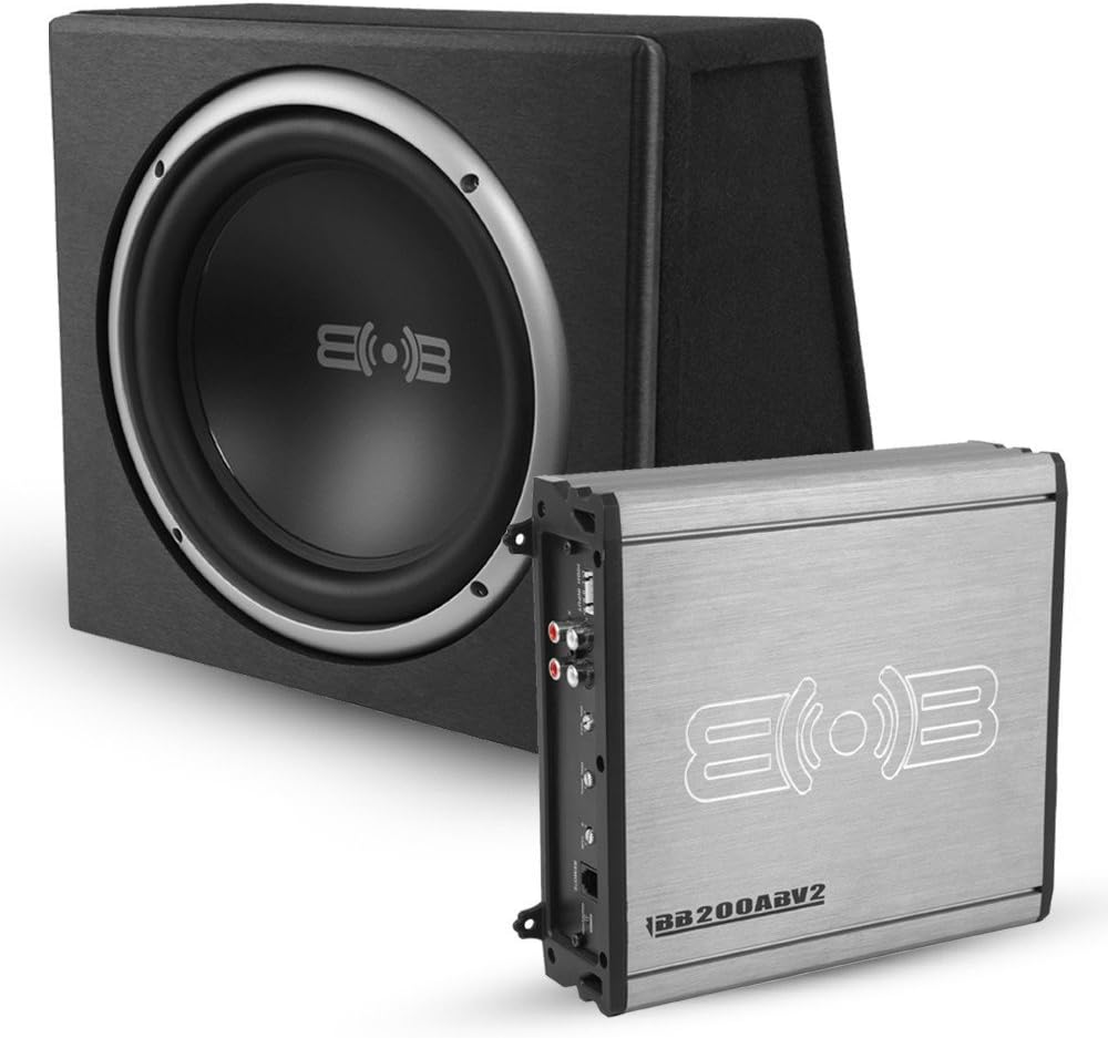 1000W Dual 10" Car Subwoofer with Ported Enclosure, Monoblock Amplifier, Wiring Kit and Remote Bass Knob V47784
