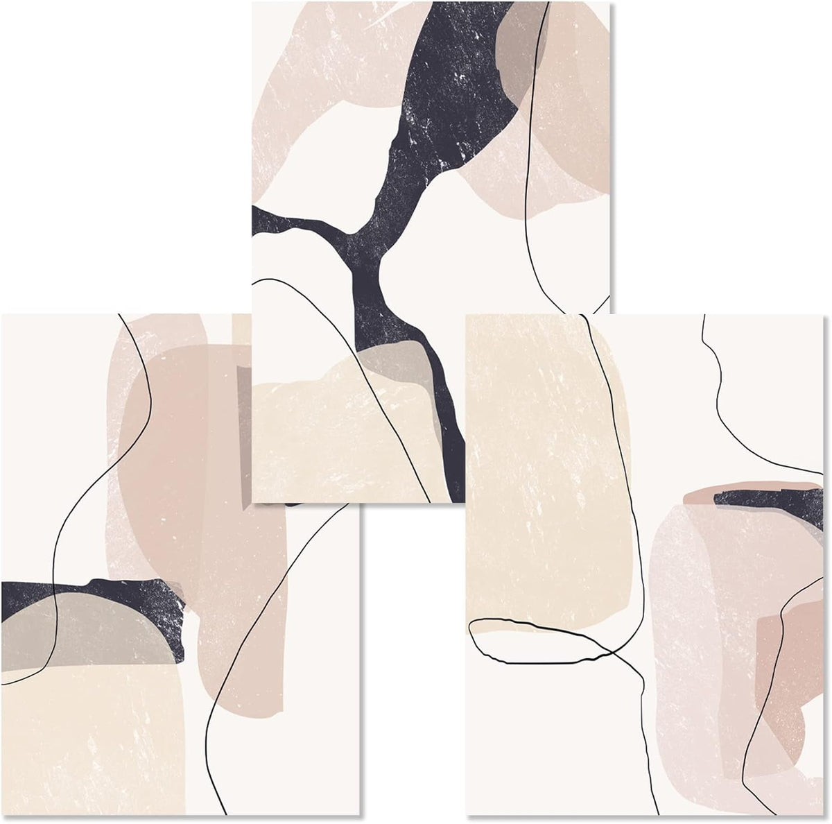 Beige Abstract Canvas Wall Art 20x28inchx3pcs No Frame A68741
