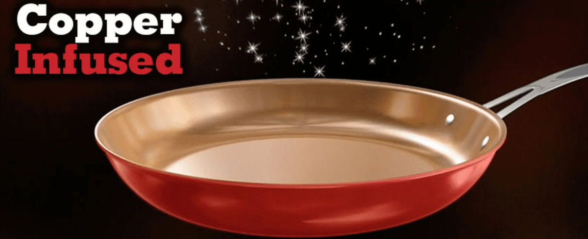12" Red Copper Fry Pan N9528