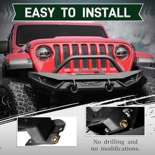 Front Bumper with LED Lights, 2 x D-Rings, Winch Plate H88874