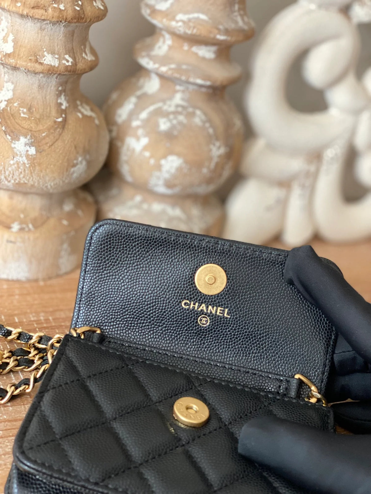 Black Clutch With Chain P9460
