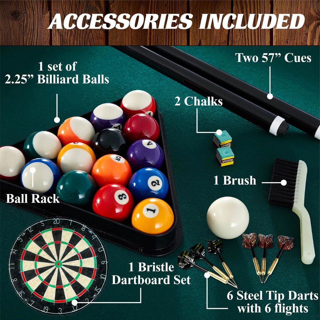 84 Arcade Pool Table with Dartboard Set S403