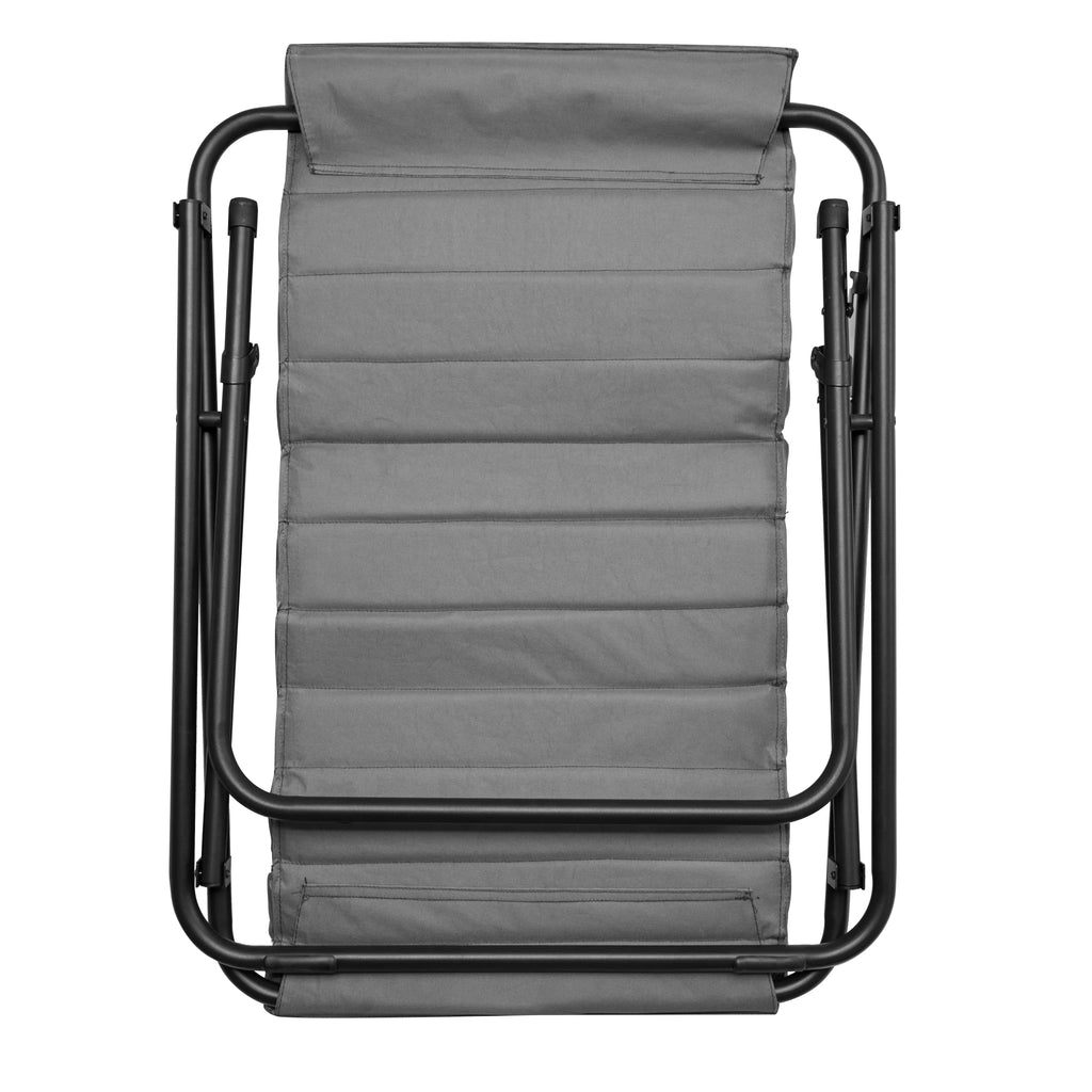 Ribbed Folding Sling Lounge Chair, Grey S4311
