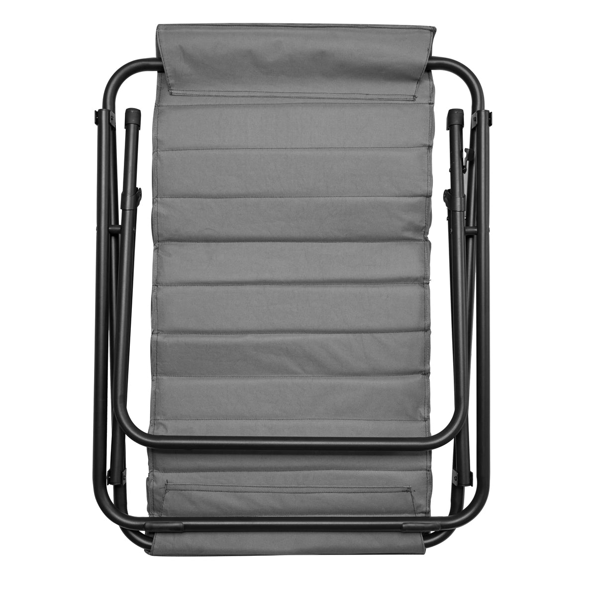 Ribbed Folding Sling Lounge Chair, Grey S4311