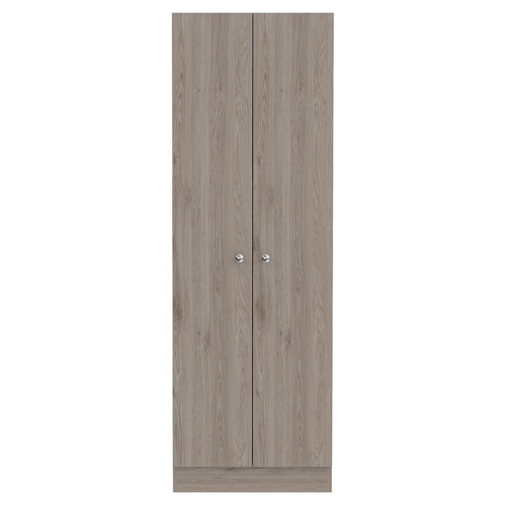 2 Piece Wood Two-Door Pantry Cabinet Set in Light Gray Z11327