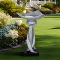 22.8" H Concrete Pedestal Bird Bath G46478