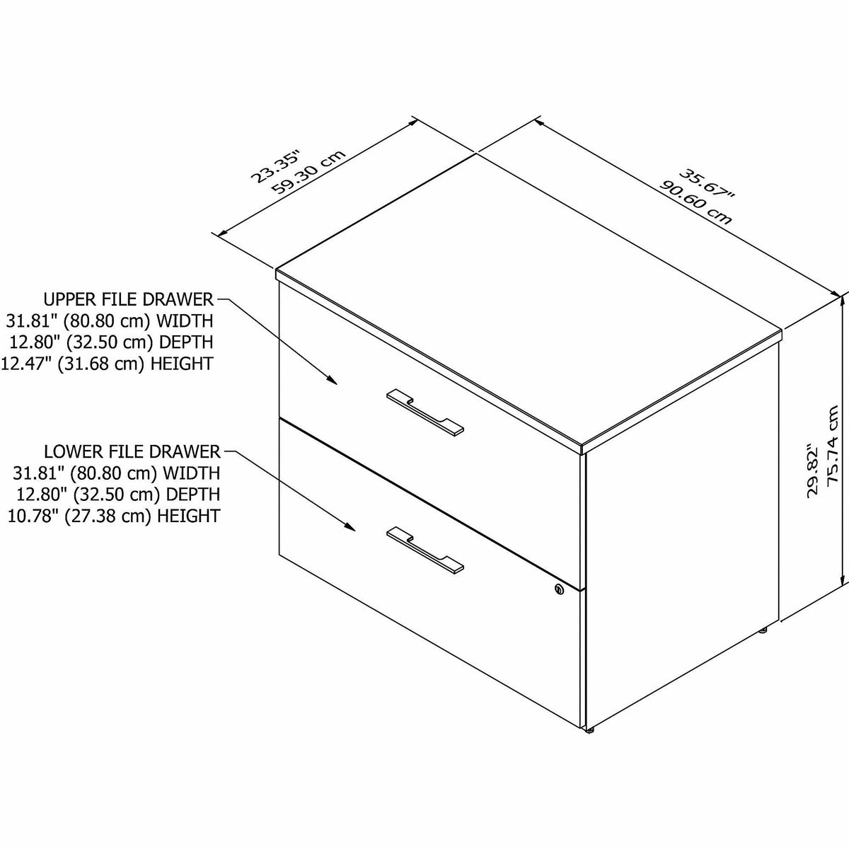 36W 2 Drawer Lateral File Cabinet P558735