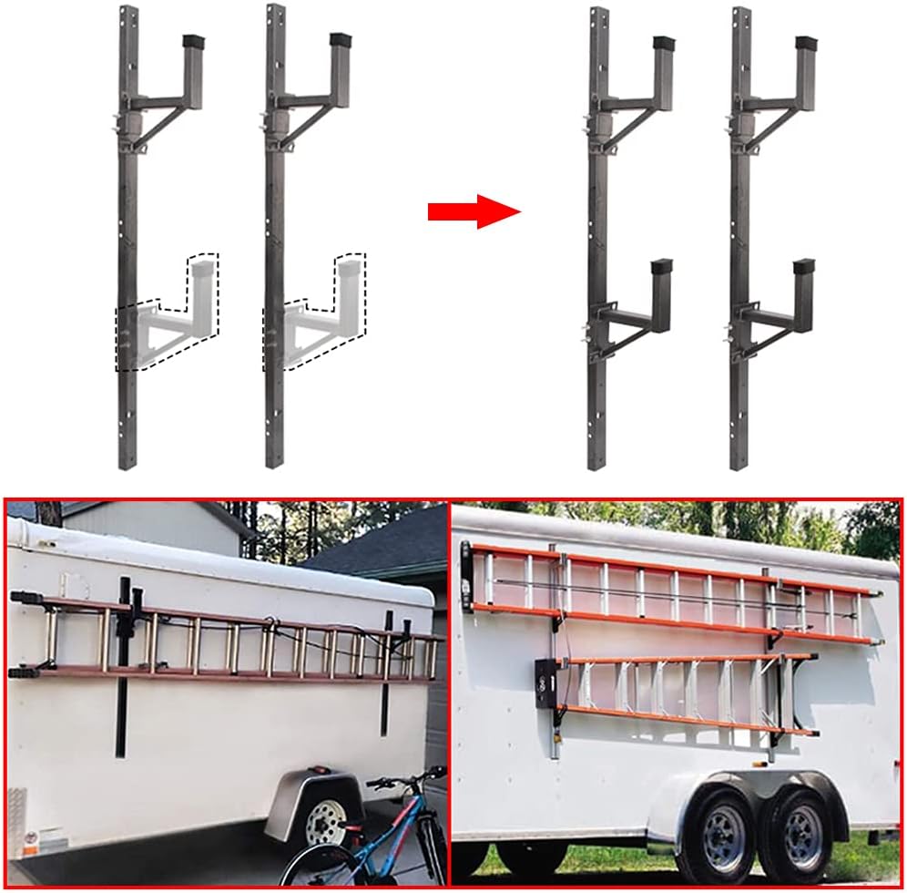 Adjustable Trailer Ladder Rack for Enclosed Trailer Side Wall P7827